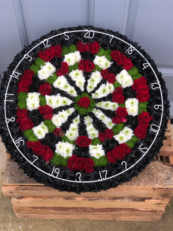Funeral Flowers | Personal Tributes | Sport Themed Funeral Tributes | Dartboard