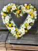 Funeral Flowers | Heart Tributes | Yellow Open Heart