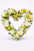 Funeral Flowers | Heart Tributes | Yellow Open Heart