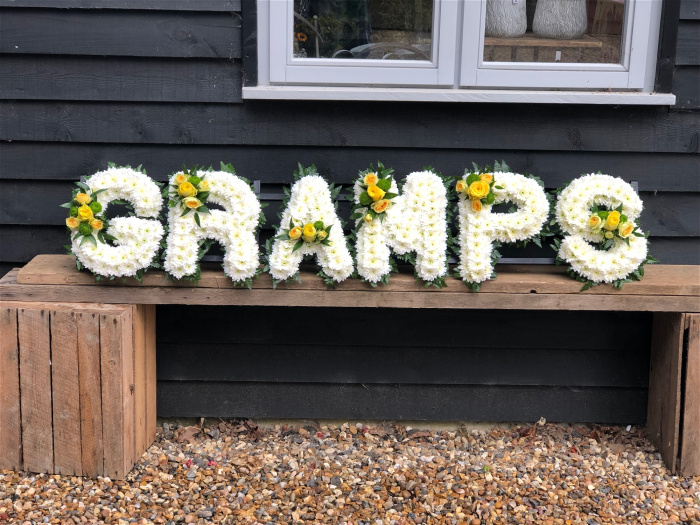 Funeral Flowers | Funeral Letters | GRAMPS Foliage Edged Tribute