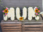 Funeral Flowers | Funeral Letters | MUM TRIBUTE Foliage Edged
