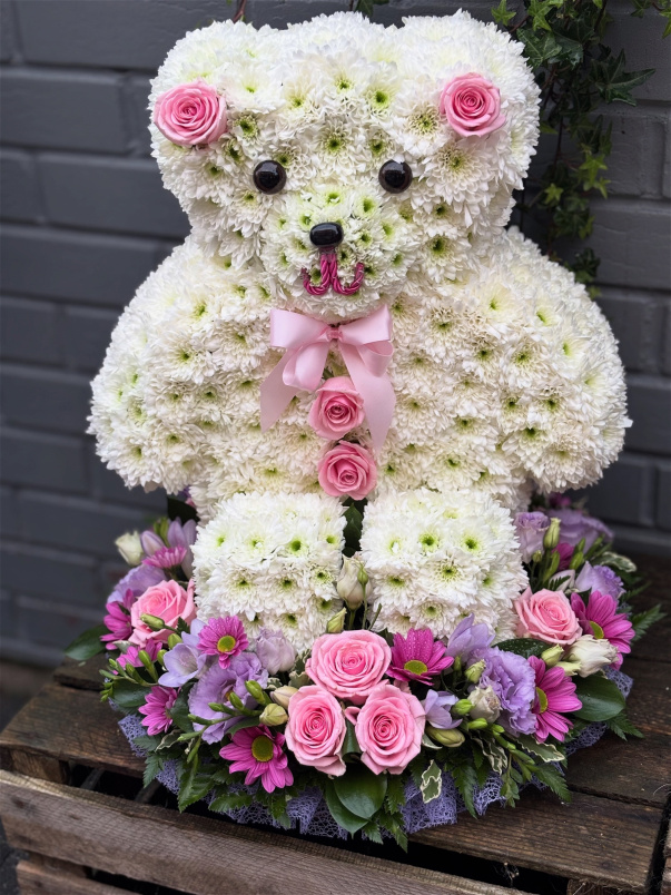 Funeral Flowers | Personal Tributes | Teddy Bear - White