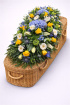 Casket Sprays | Funeral Flowers | Blue & Yellow Casket Spray