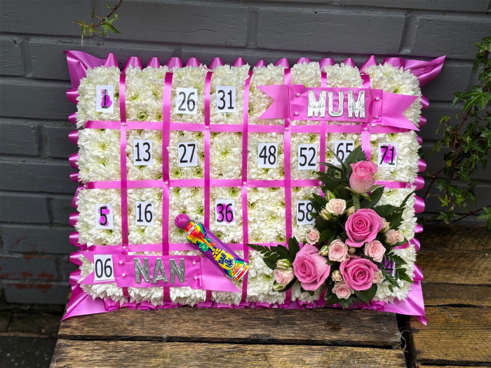 Funeral Flowers | Personal Tributes | Pillows & Cushions | Bingo Board
