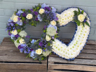Funeral Flowers | Heart Tributes | Blue Entwined Hearts