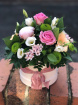 Florist Choice Flowers | Hatbox Collection | Vanilla Blue Hatbox