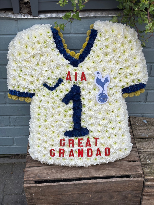 Funeral Flowers | Personal Tributes | Sport Themed Funeral Tributes | Football Shirt Tribute