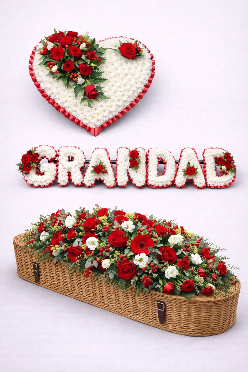 Vanilla Blue Flowers | Colchester | Funeral Flowers Colchester Letter Tributes Hearts and Casket Sprays