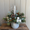 Christmas Wreaths & Arrangements | Snow Flake Candle Arrangement