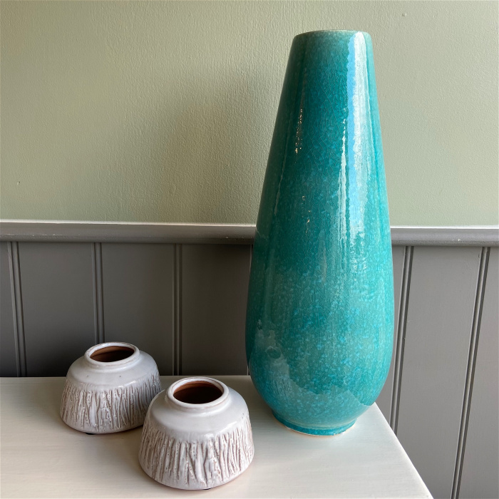 Plants & Pots | Teal/ Blue Ceramic vase