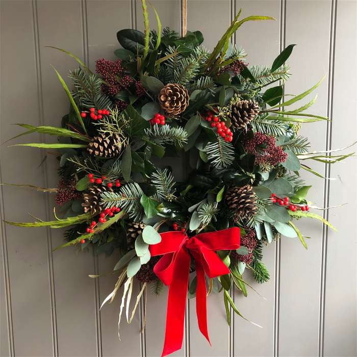Christmas Arrangements & Wreaths | Bespoke Door Wreath