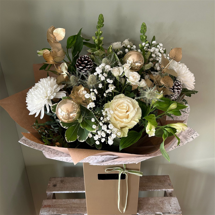 Christmas Arrangements & Wreaths | White Christmas Bouquet