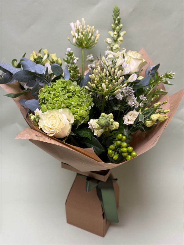 Bouquets | Christmas Flowers | Elegant White Hand Tied Bouquet