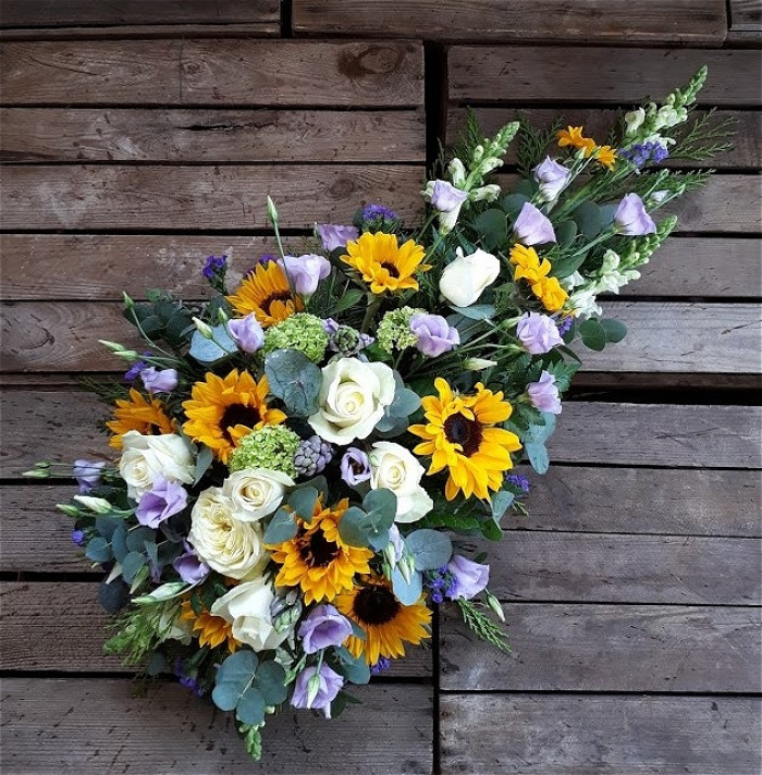 Funerals | Luxury Rose and Sunflower Teardrop