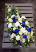 Funerals | Luxury Blue and White Teardrop with Blue Roses