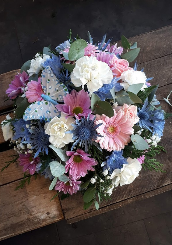 Funerals | Pastel Pink and Blue Posy