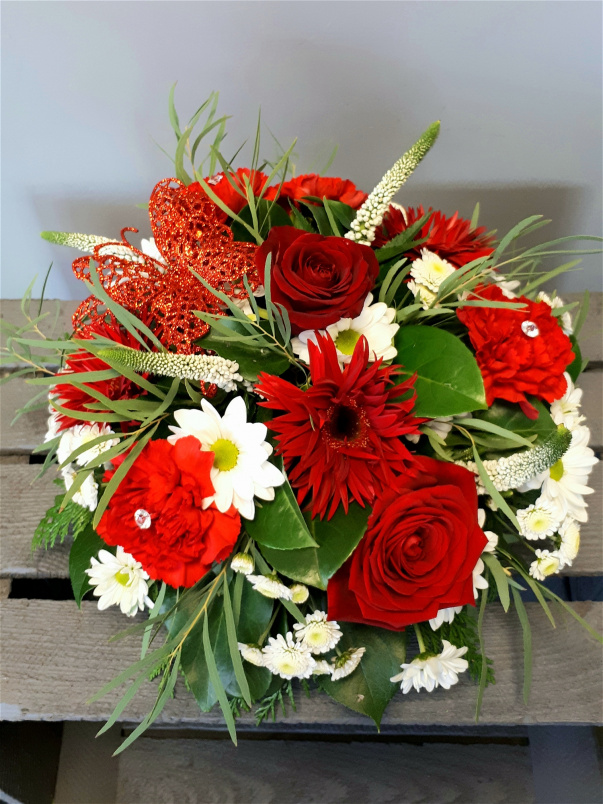 Funerals | Red and White Posy