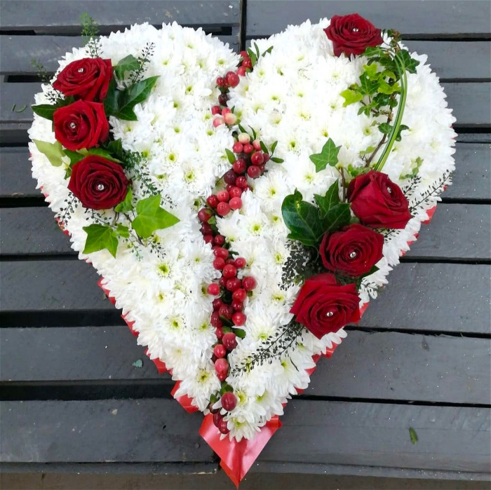 Sympathy | Broken Heart With Rose Top Sprays