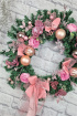 Christmas | Door Wreaths | Pink Christmas Faux Door Wreath