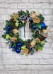 Christmas | Door Wreaths | Blue Christmas Faux Door Wreath