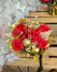 Christmas | Festive Red And Gold With Robin ~ Everlasting Posy