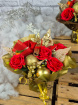 Christmas | Festive Red And Gold With Robin ~ Everlasting Posy