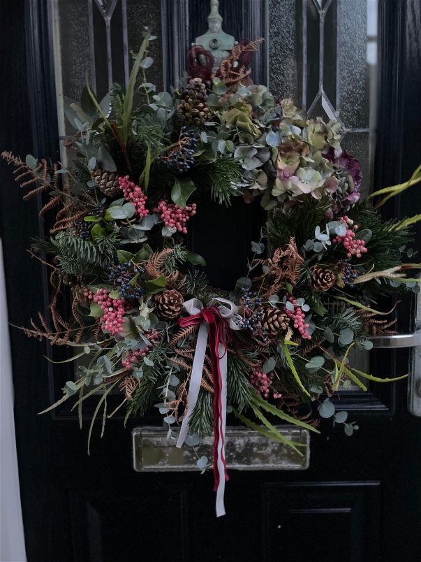 Christmas Workshops 2025 | Christmas Workshops 2026 | Luxury Pretty and Rustic Christmas Door Wreath - Sunday 6th  December- Afternoon Workshop