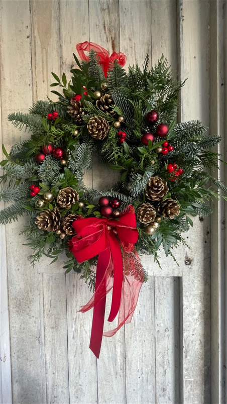 Christmas Door Wreaths made by Jo and Evelyn | Personalised Pre-made Door Wreath
