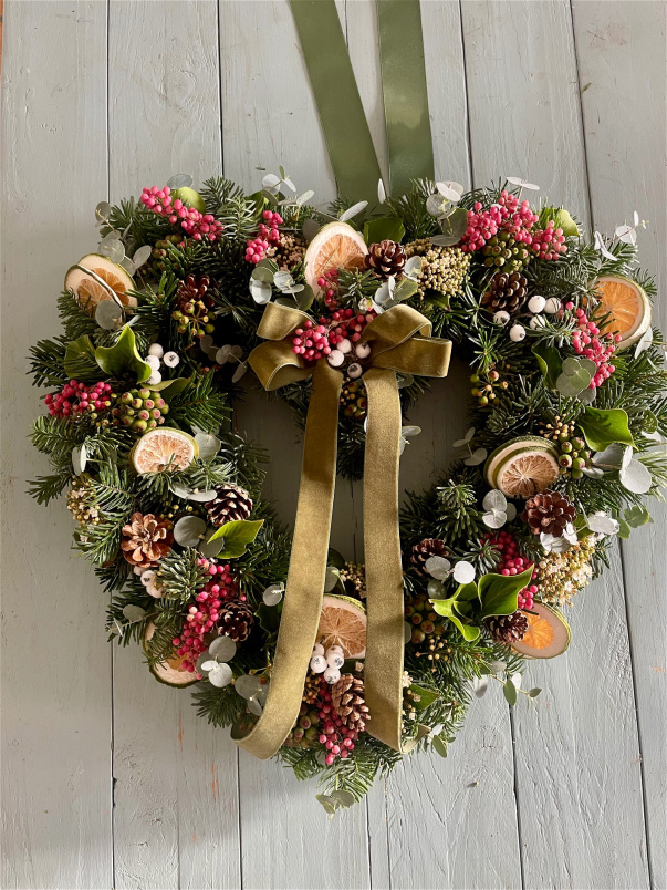 Christmas Workshops 2022 | Christmas Workshops 2025 | Christmas Workshops 2026 | Love your door - Heart shaped door wreath - Tuesday 8th December - Morning Workshop