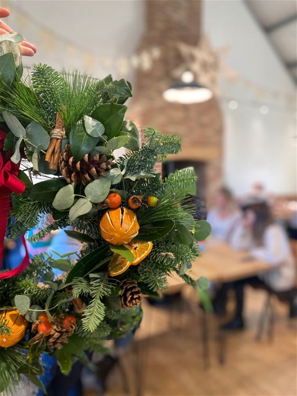 Christmas Collection 2024 | Workshops | Thursday 4th December 2025 - Breakfast Christmas Wreath Workshop at Harvey Browns, Arreton
