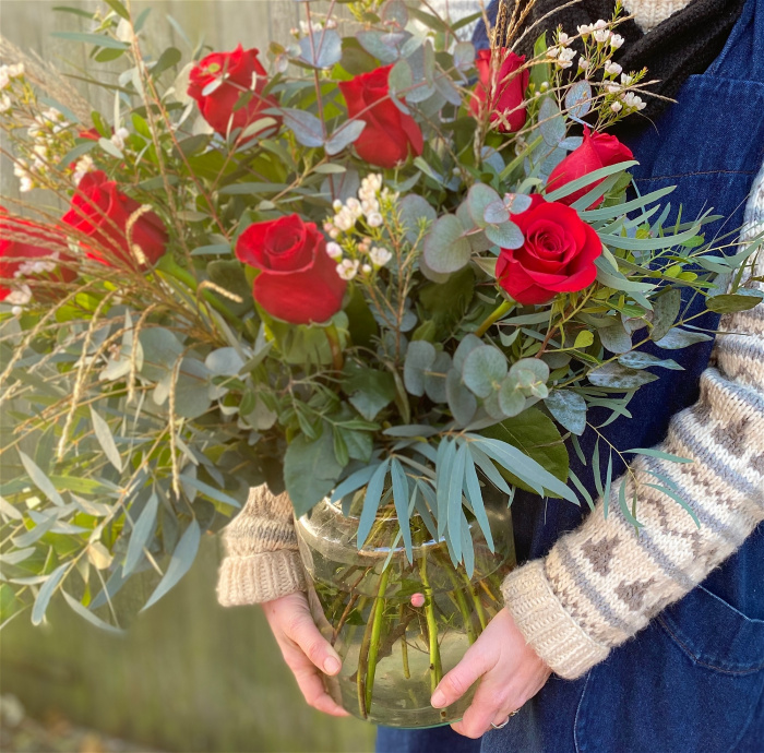 Valentine’s Day Collection | Dozen Red Rose Vase Arrangement
