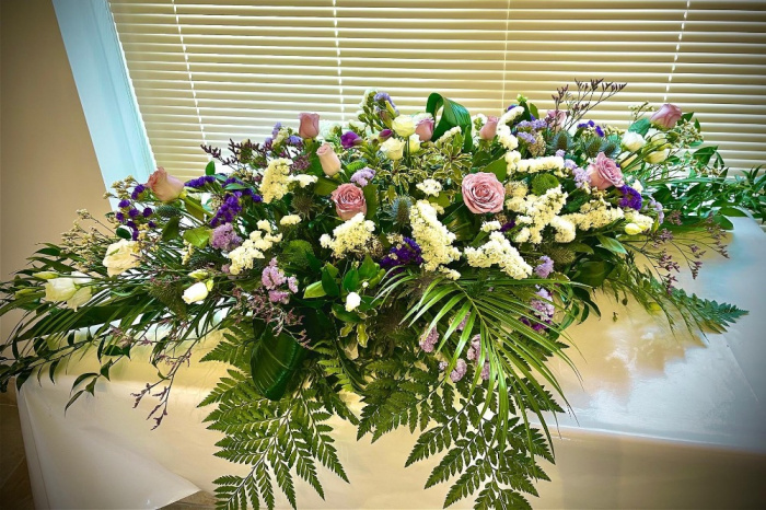 Funerals | Amethyst Double Ended Casket Spray