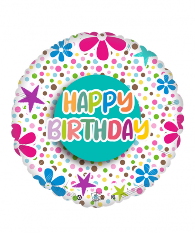 Bouquets | Flower Baskets | Hat Box Flowers | Helium Balloons | 18“ Happy Birthday Balloon