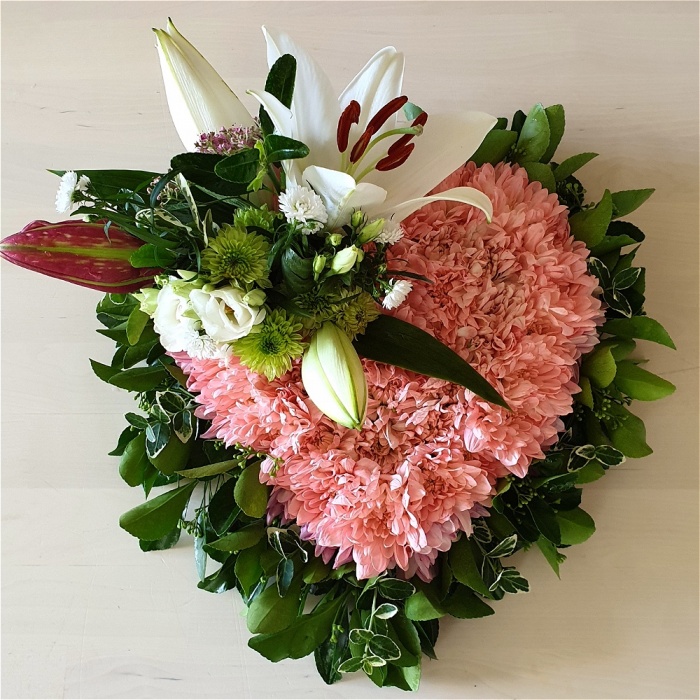 Funerals | Pink Quartz Funeral Heart 40-45cm