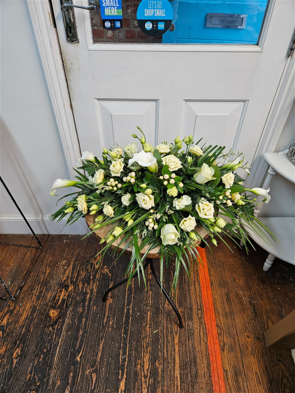 Funeral Flowers | White Coffin Spray