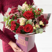 Christmas | Florist Choice Giftbox, Red, Pink and Cream