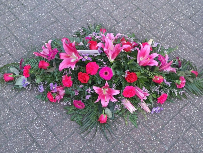 Funeral Flowers | Pink Coffin Spray
