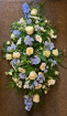 Funeral Flowers | Blue/Purple And Cream Coffin Spray