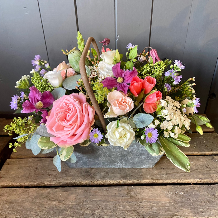 Container arrangements | The Summer Collection | Zinc Trug