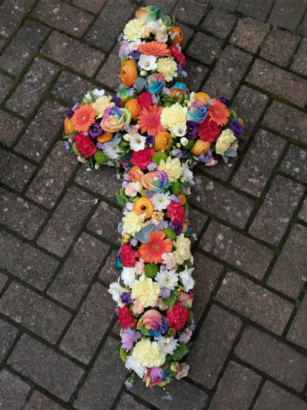 Funeral flowers  | loose cross