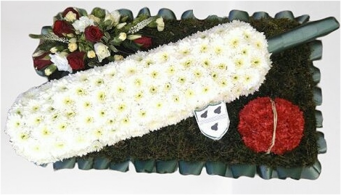 Funeral flowers  | Bespoke  desgin (cricet bat)