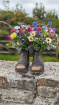 Eco Friendly Funeral Flowers | Boots with flowers