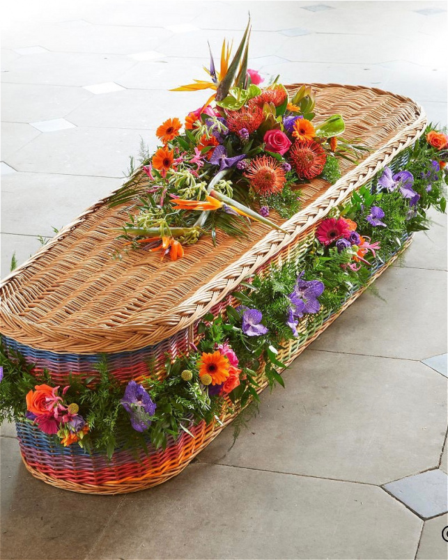 Eco Friendly Funeral Flowers | Funeral Flowers | Wicker Casket Spray & Garland