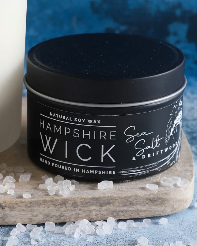 Candles | Gifts | Mother's Day | Upsell gifts | Luxury Candle Tin - Sea Salt & Driftwood
