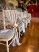 Weddings | Chiffon chair sashes in ivory - Wedding & Event HIRE