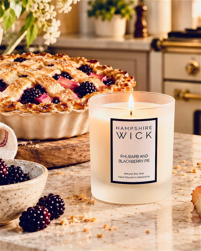Candles | Gifts | Upsell gifts | Luxury Candle Jar - Rhubarb & Blackberry Pie