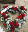 Funeral tribute hearts | Open rose hearts