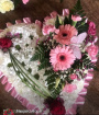 Funeral tribute hearts | Closed splash of pink