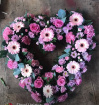 Funeral tribute hearts | Open splash of pink