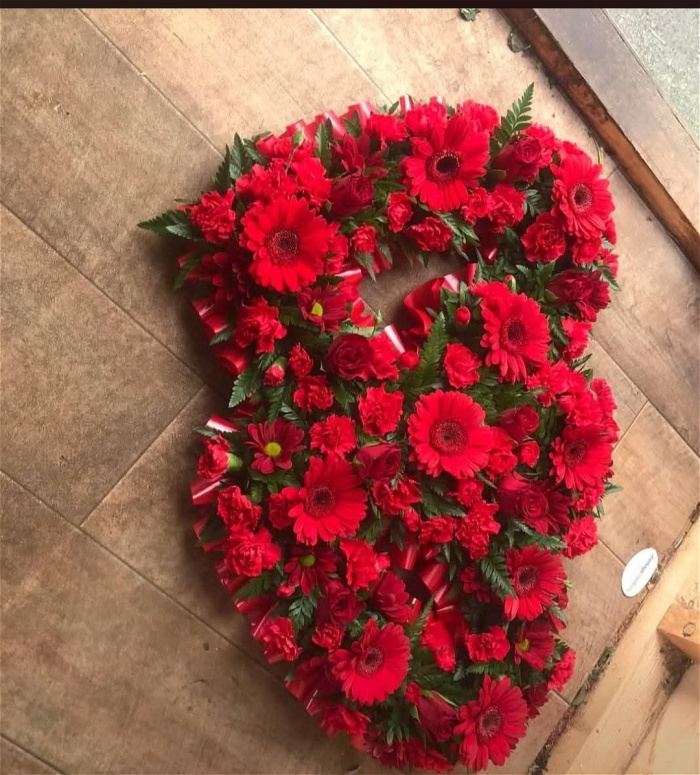 Funeral tribute hearts | Double red love